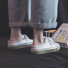 Classy Women's Thin Semi Canvas Shoes Newgew