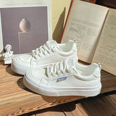 Women's Niche White Fashionable Sports Platform Canvas Shoes Newgew