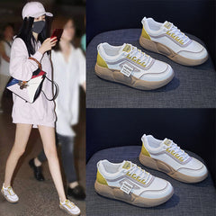 Women's Korean Style White Fashionable Street Canvas Shoes Newgew