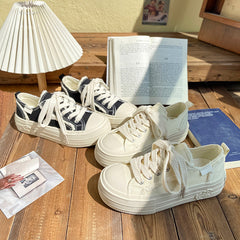 Women's Classic Style Summer Thick Bottom Versatile Canvas Shoes Newgew