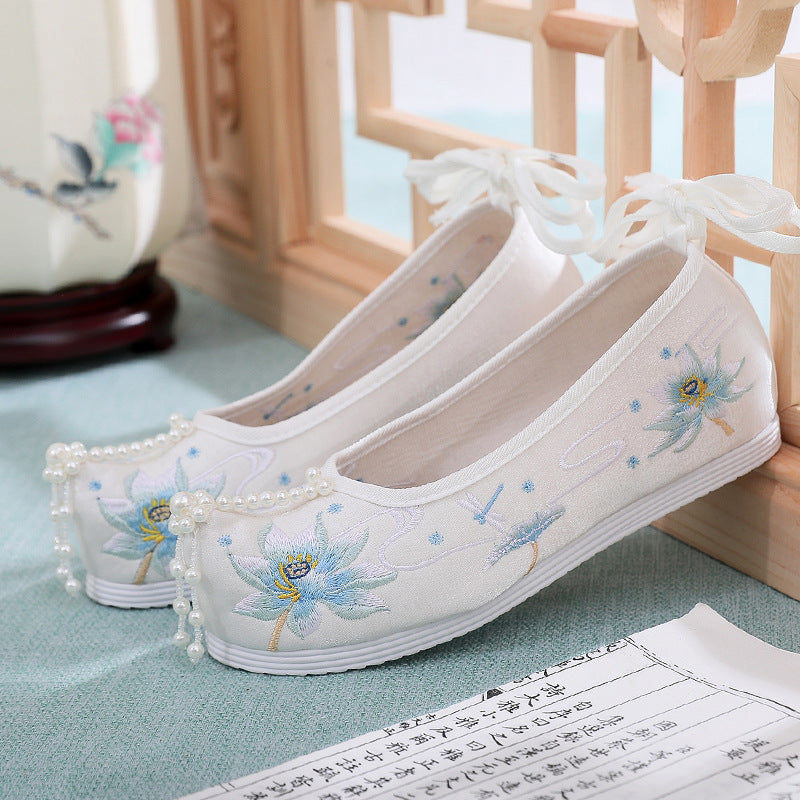 Pumps Warped Head Bow For Han Chinese Canvas Shoes Newgew