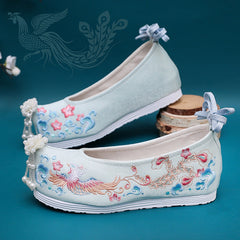 Wedding Ethnic Style Chinese Red Embroidery Canvas Shoes Newgew