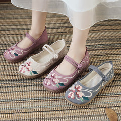 Women's Traditional Embroidered Female Han Costume Canvas Shoes Newgew