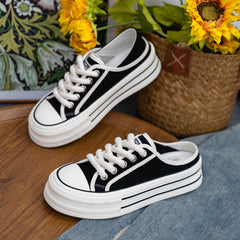 Women's Summer Korean Style Breathable Skate Thick Canvas Shoes Newgew