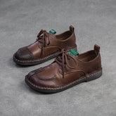 Women Retro Soft Leather Flat Casual Shoes Newgew Shoes