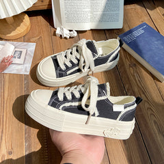 Women's Classic Style Summer Thick Bottom Versatile Canvas Shoes Newgew