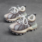 Women Fashion Patchwork Lug Sole Casual Shoes Newgew Shoes