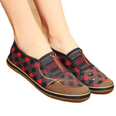 Women's Spring Flat Slip-on Cloth Canvas Shoes Newgew