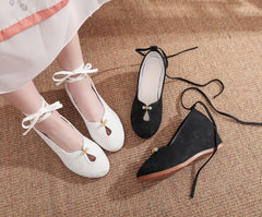 Women's High Pumps Wedge Solid Color Cloth With Heels Newgew