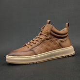 Men Retro Figured Leather Flat Casual Shoes Newgew Shoes