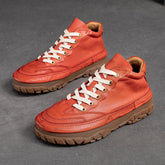 Women Retro Patchwork Soft Leather Casual Shoes Newgew Shoes