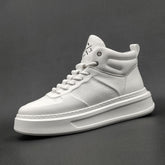 Men Minimalist Leather High Top Flat Casual Shoes Newgew Shoes