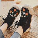 Linen Ethnic Style Middle Top Stitching Canvas Shoes Newgew