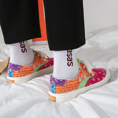 Unique Stitching Vintage Street Snap Canvas Shoes Newgew