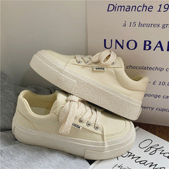 Spring White Female Breathable Preppy Style Canvas Shoes Newgew