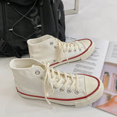 Women's Classic White Black Board Korean Style Canvas Shoes Newgew
