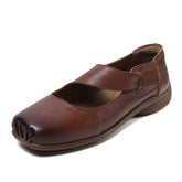 Women Retro Handmade Leather Flat Casual Shoes Newgew Shoes