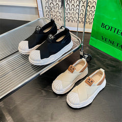 Women's Summer Small Pumps Genuine Flying Woven Canvas Shoes Newgew