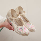 Women's Han Chinese Clothing High Embroidered Ancient Canvas Shoes Newgew