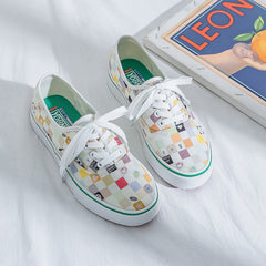 Women's Korean Style Street Shot Half Slip-on Canvas Shoes Newgew