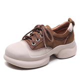 Women Fashion Leather Low Block Casual Shoes Newgew Shoes