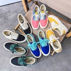 Korean Style Color Matching Stitching Female Cute Canvas Shoes Newgew