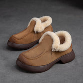 Women Retro Minimalist Thick Soled Furred Casual Shoes Newgew Shoes