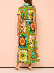 Special Sunflower Print Maxi Dress Newgew Dresses