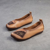 Women Retro Soft Leather Comfort Flats Newgew Shoes