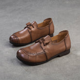 Women Retro Minimalist Leather Soft Flat Casual Shoes Newgew Shoes