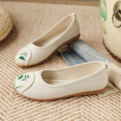 Women's Ethnic Style Old Cloth Shallow Canvas Shoes Newgew