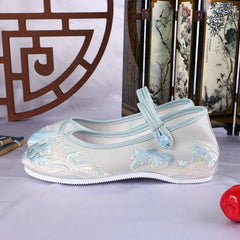 Women's Ancient Style Old Beijing Cloth Low Canvas Shoes Newgew