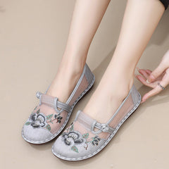 Women's Summer Slip-on Retro For Han Chinese Clothing Mesh Canvas Shoes Newgew