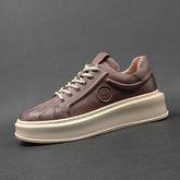 Men Minimalist Leather Thick Soled Casual Shoes Newgew Shoes