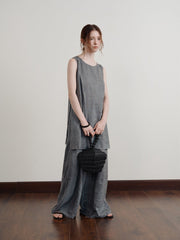 Tie-Dye Jacquard Sleeveless Mini Dress Newgew Dresses