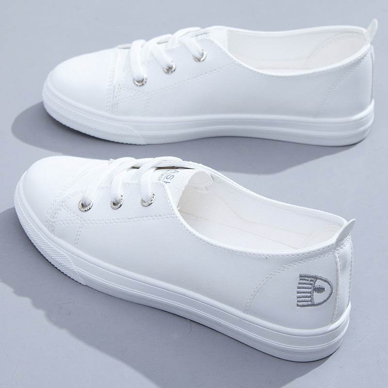 Women's Slip-on Summer White Flat Skateboard Korean Canvas Shoes Newgew