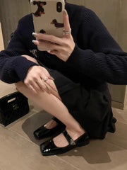 Square Toe Triangle Buckle Shoes Newgew