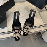 Stiletto rhinestone fairy high heel slippers NewGew