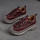 Women Retro Leather Thick Soled Casual Shoes Newgew Shoes