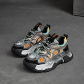 Women Retro Patchwork Breathable Platform Dad Sneakers Newgew Shoes