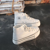 Women's Platform Trendy Heightened Easy Wear Korean Canvas Shoes Newgew