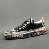 Men Fashion Glued Leather Casual Sneakers Newgew Shoes