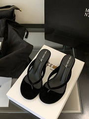 Vintage suede high heel slippers NewGew