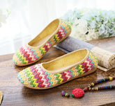 Women's Soft Bottom Beach Woven Cloth Summer Ethnic Canvas Shoes Newgew
