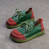 Women Retro Leather Flat Soft Casual Shoes Newgew Shoes