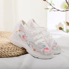 Garden Height Increasing Insole Embroidered Thickened Canvas Shoes Newgew