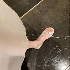 Two Pairs Of Pigeon Egg Rhinestone Slippers Newgew