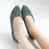 Women's Bottom Pumps Flying Woven Breathable Flat Canvas Shoes Newgew