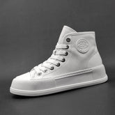 Men Minimalist Leather High Top Flat Casual Shoes Newgew Shoes