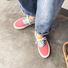 Korean Style Color Matching Stitching Female Cute Canvas Shoes Newgew